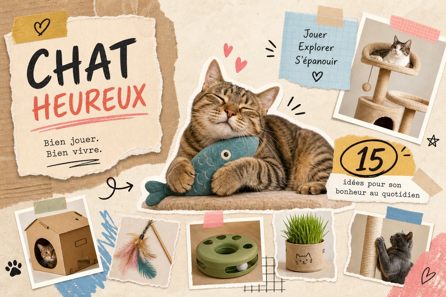 15 jouets et équipements pour un chat d'intérieur heureux