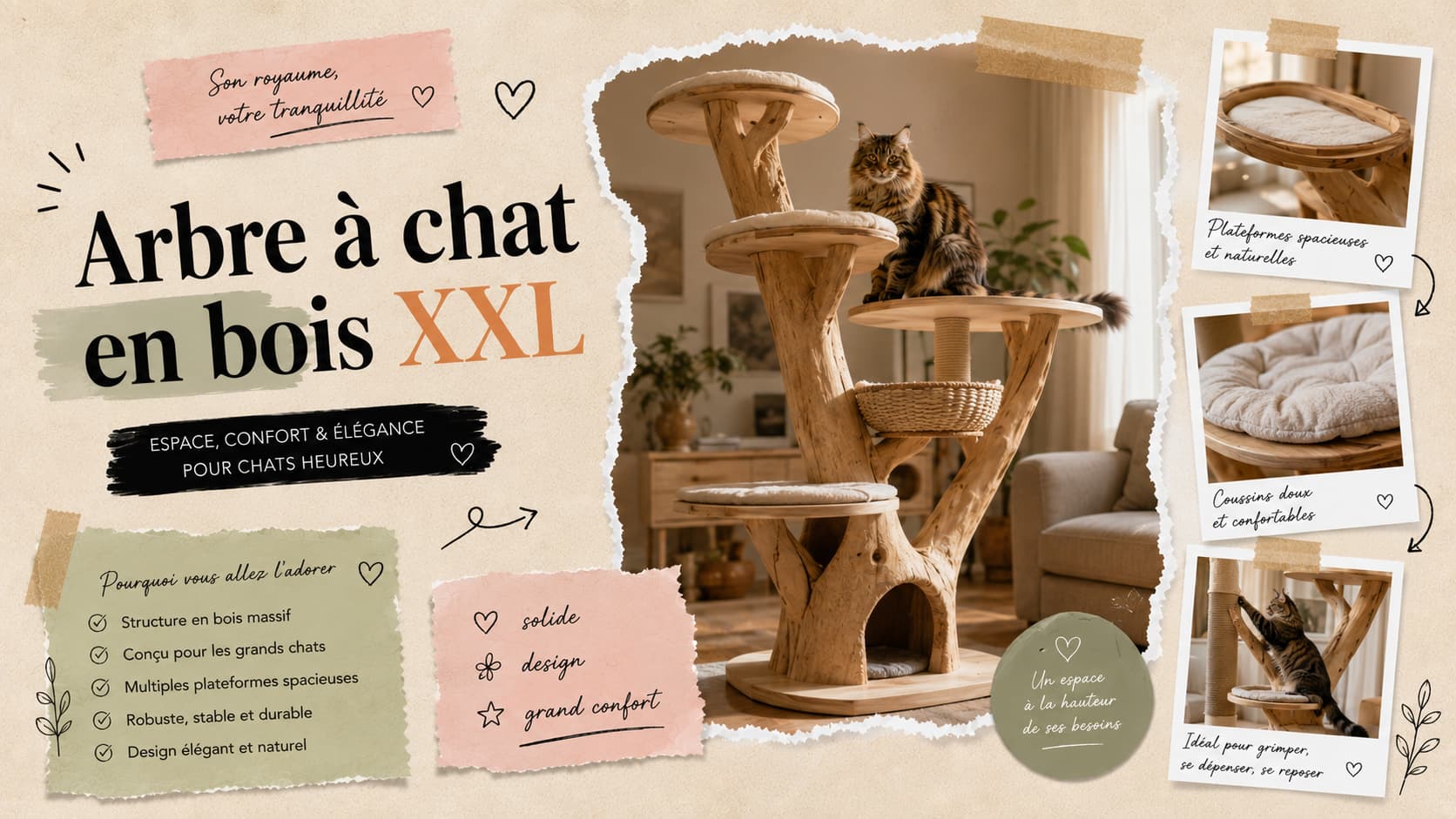 Arbre à chat en bois XXL : le guide complet