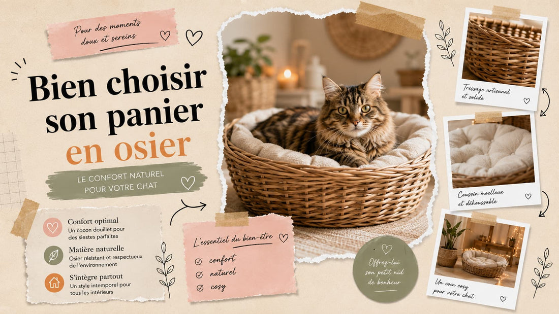 Panier en osier pour chat confortable et déco