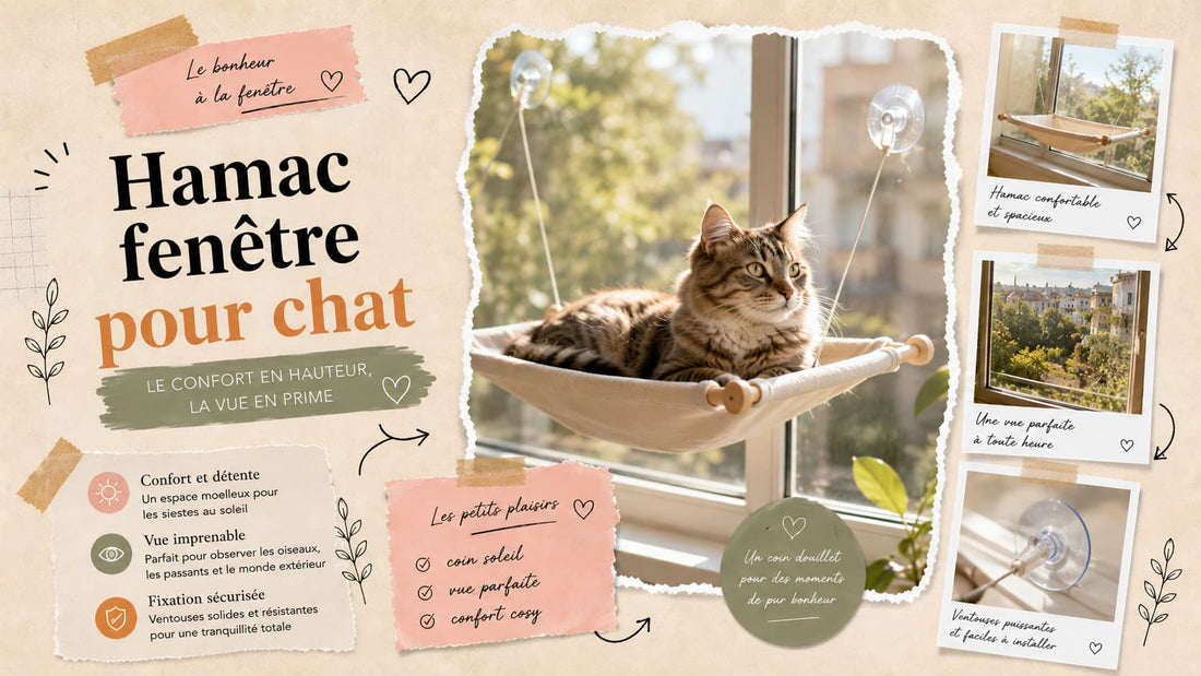 Hamac pour chat fenêtre cosy et design