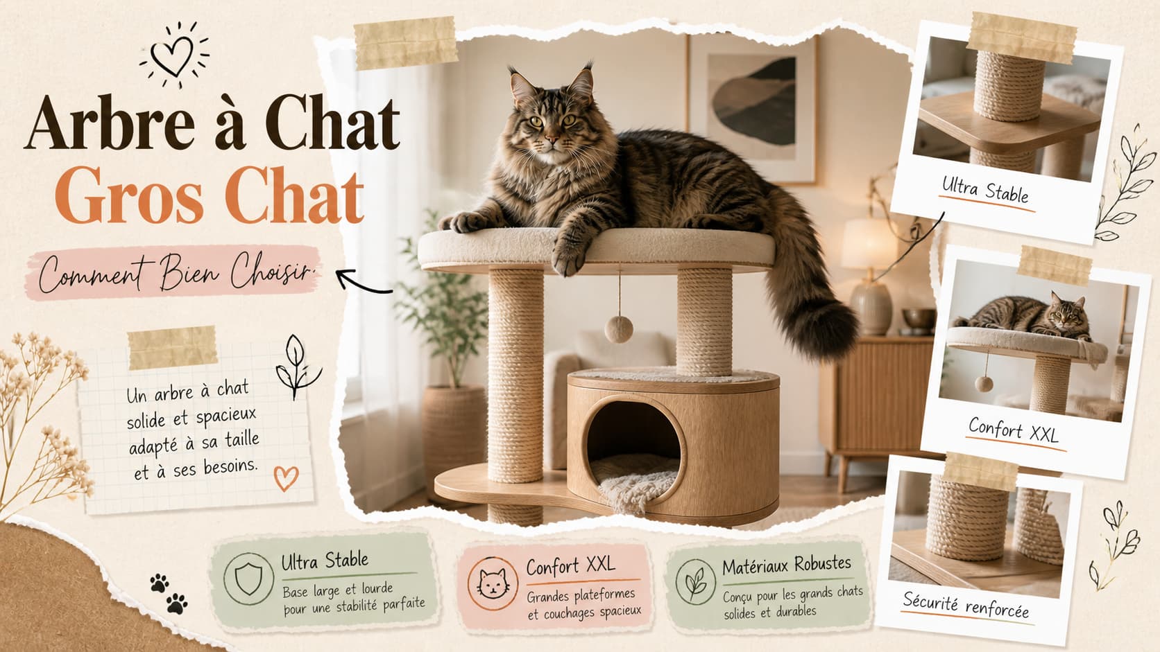 arbre à chat gros chat stable design intérieur moderne