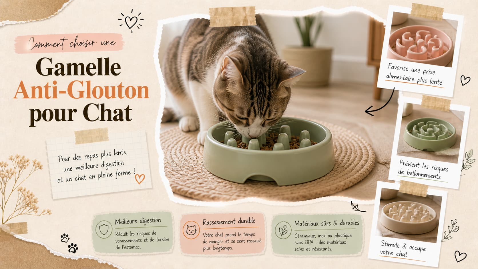 gamelle anti glouton pour chat digestion lente design moderne