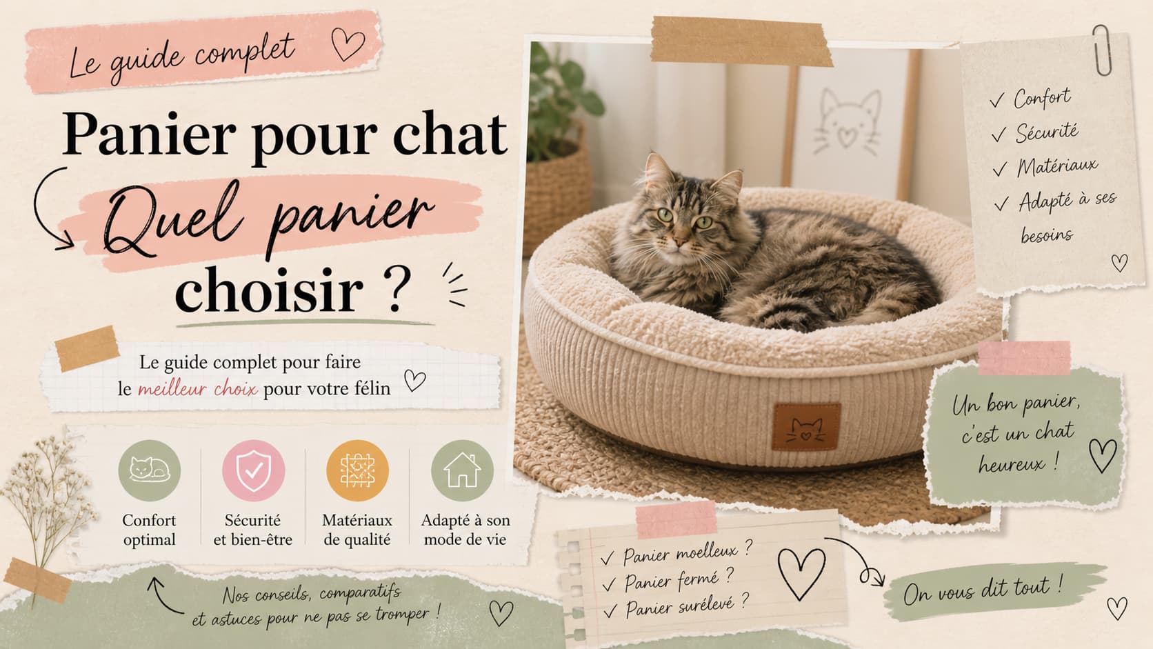 panier pour chat confortable et adapté choix guide complet