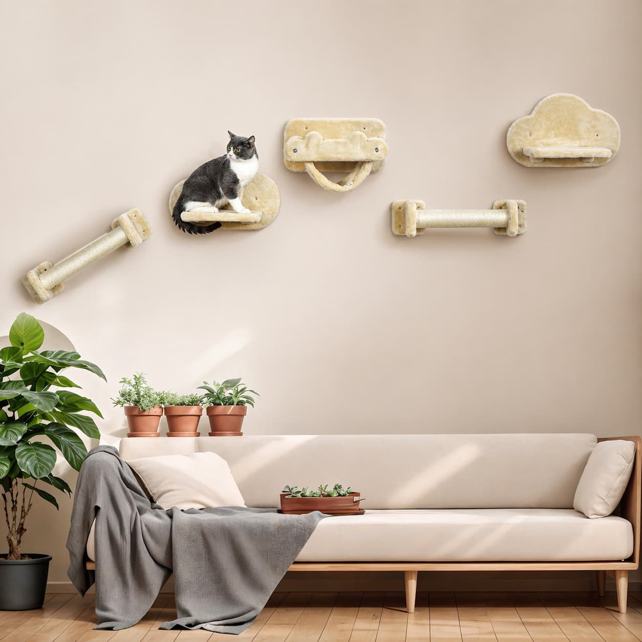 Arbre à chat mural en bois | PawHut