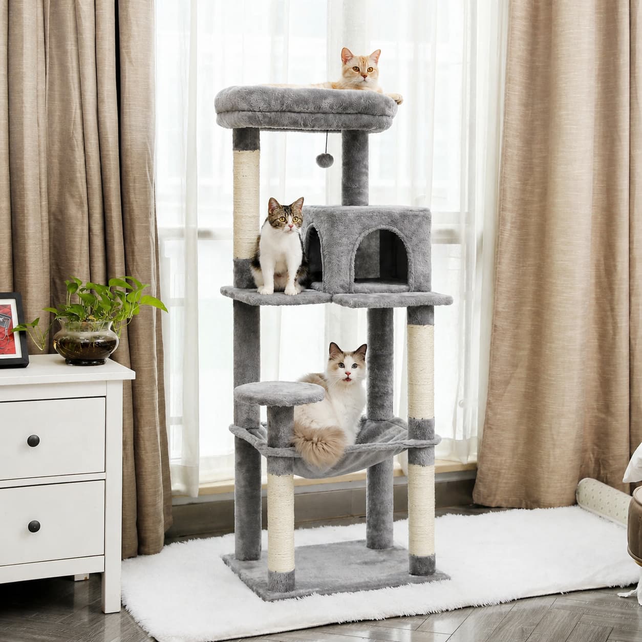 Arbre à chat en bois | PAWZ Road 143 cm