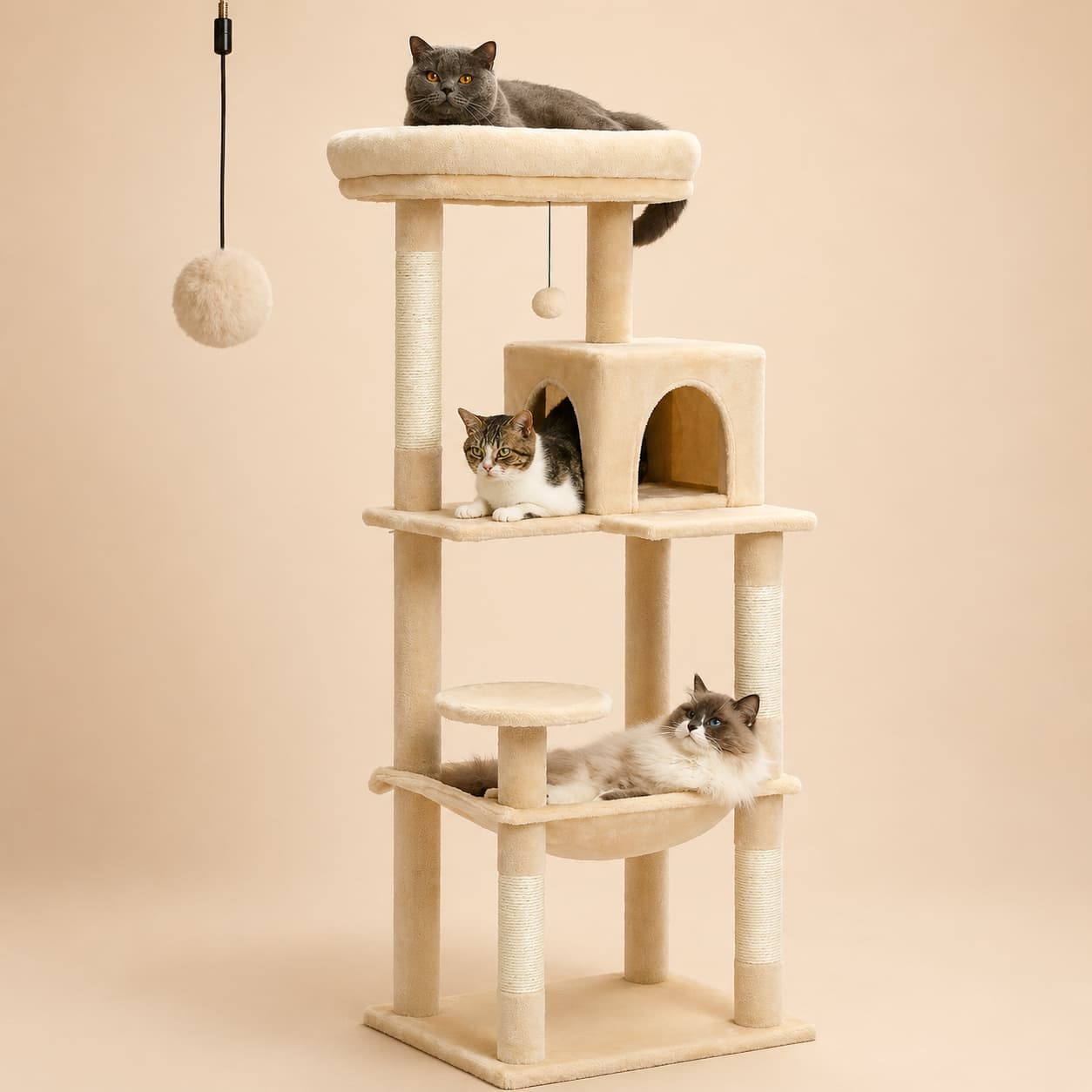 Arbre à chat en bois | PAWZ Road 143 cm