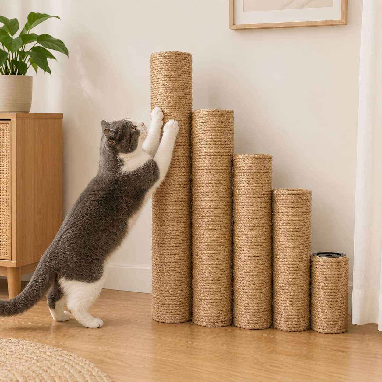 Poteau griffoir pour chat 12.5cm à 50cm
