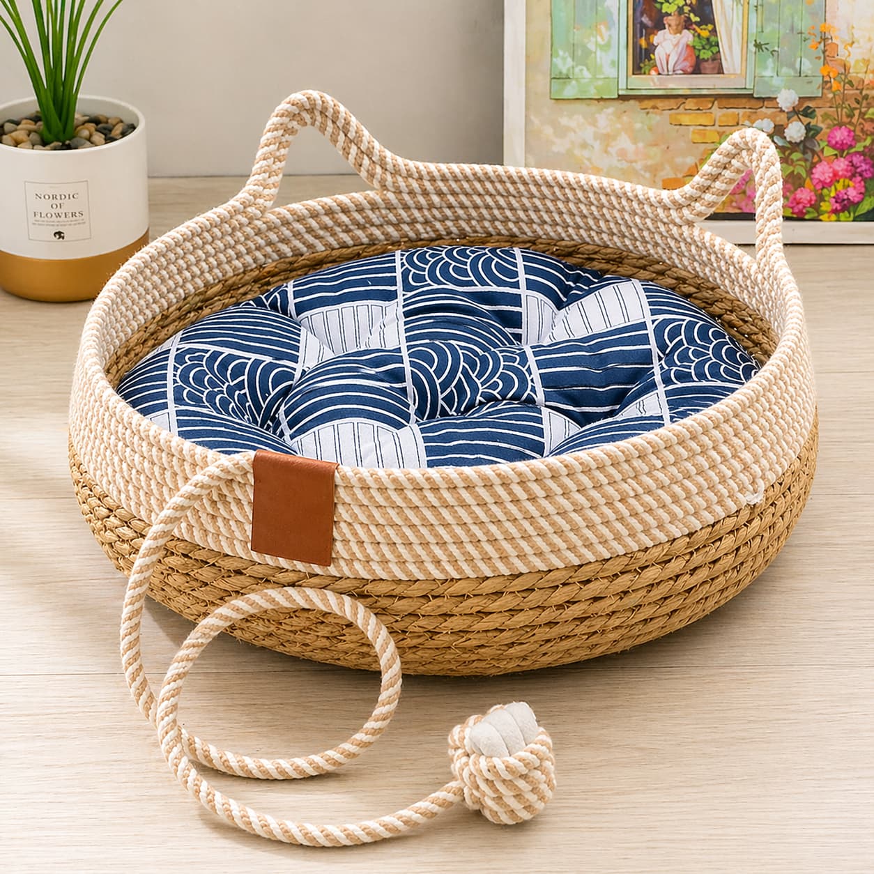 Panier en osier pour chat