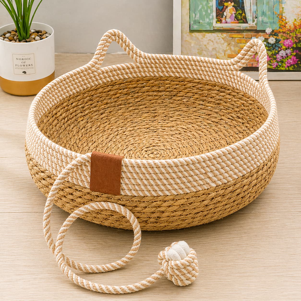 Panier en osier pour chat