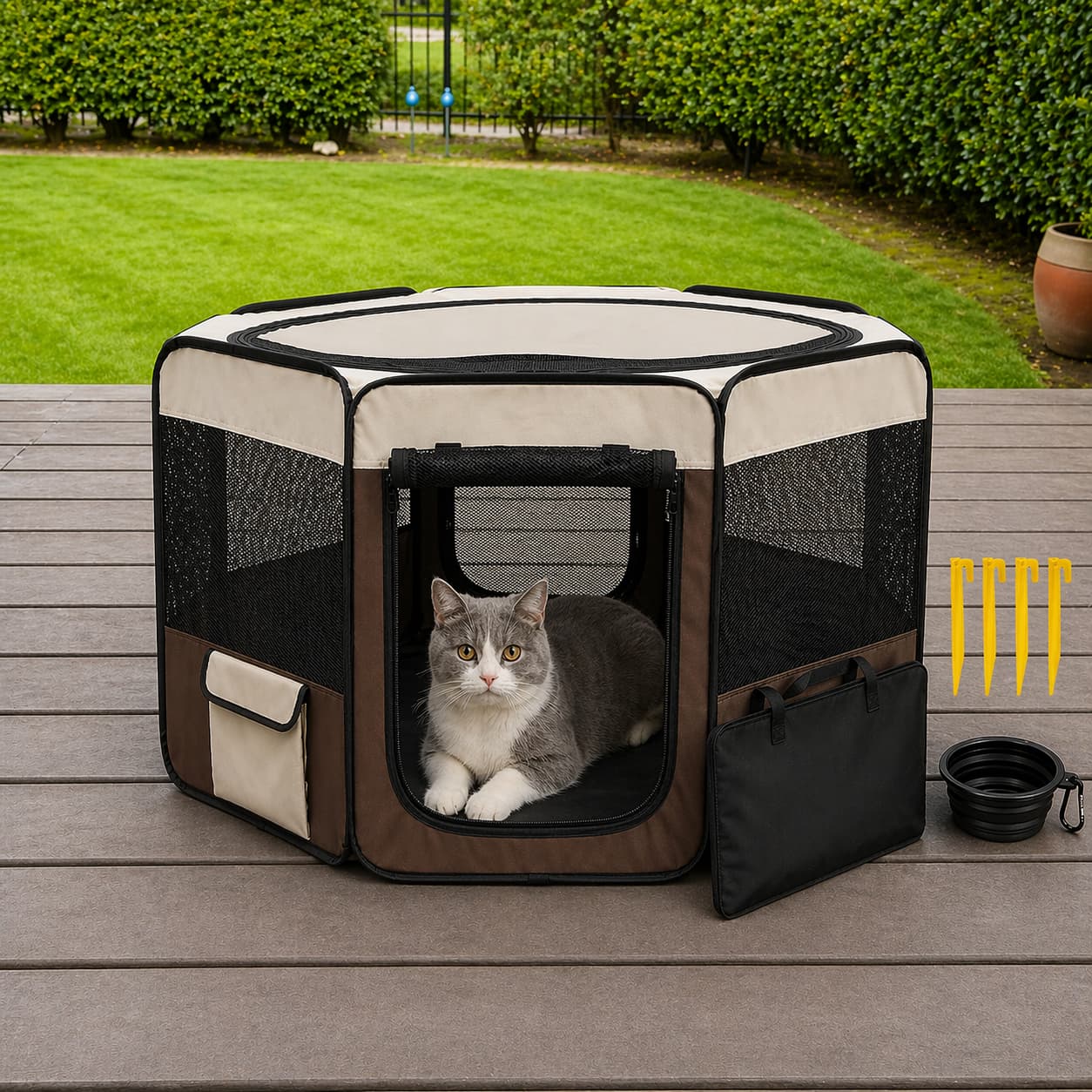 Enclos extérieur pour chat | Octogone Portable