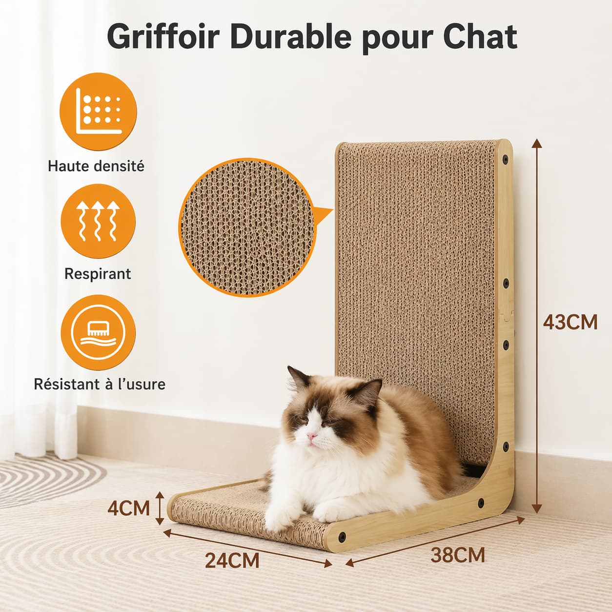 Griffoir pour chat tapis | Angle