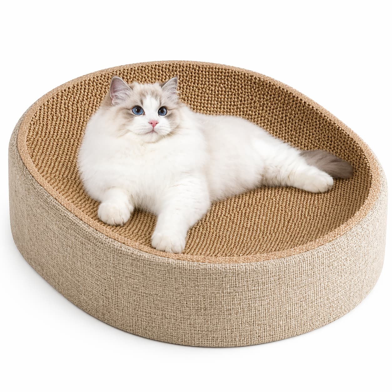 Griffoir pour chat design | lit ovale