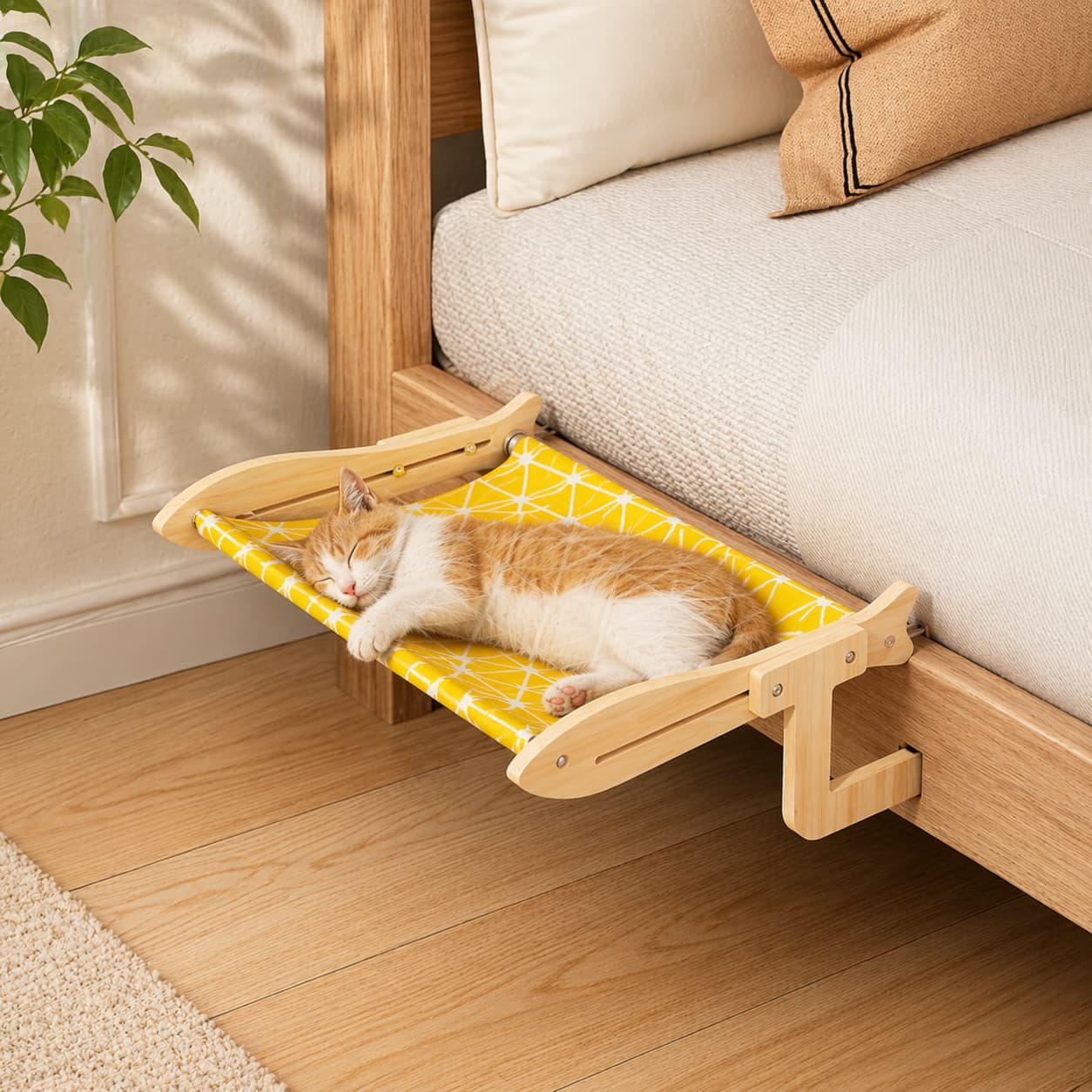 Hamac pour chat | accroche lit et fenêtre