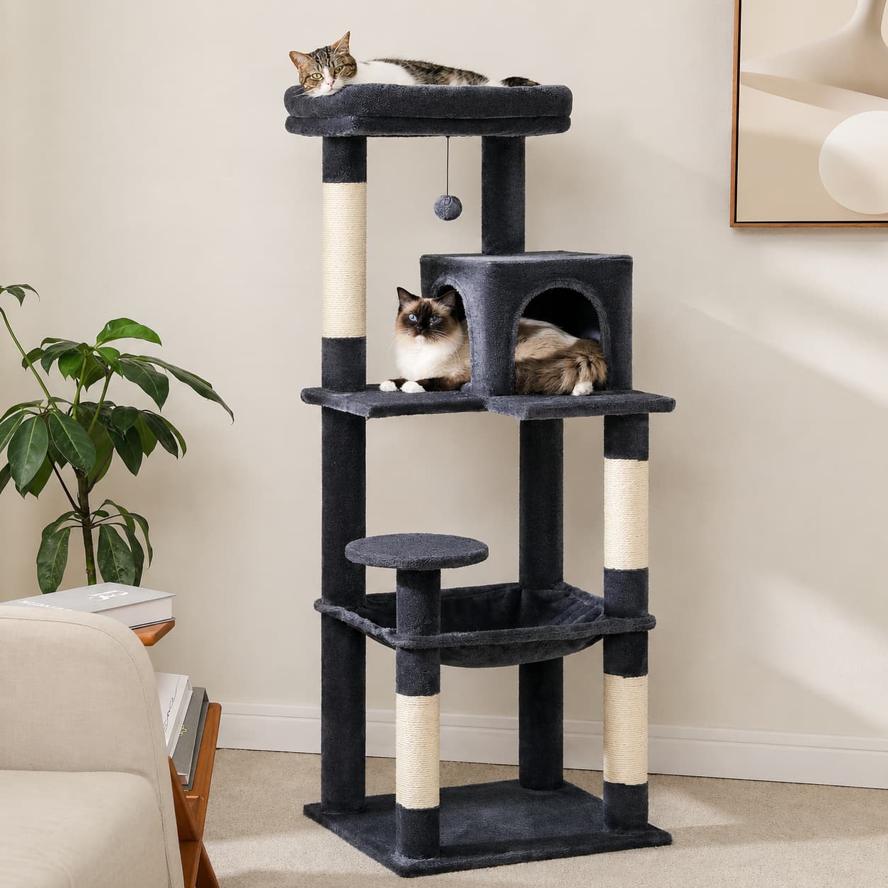 Arbre à chat en bois | PAWZ Road 143 cm