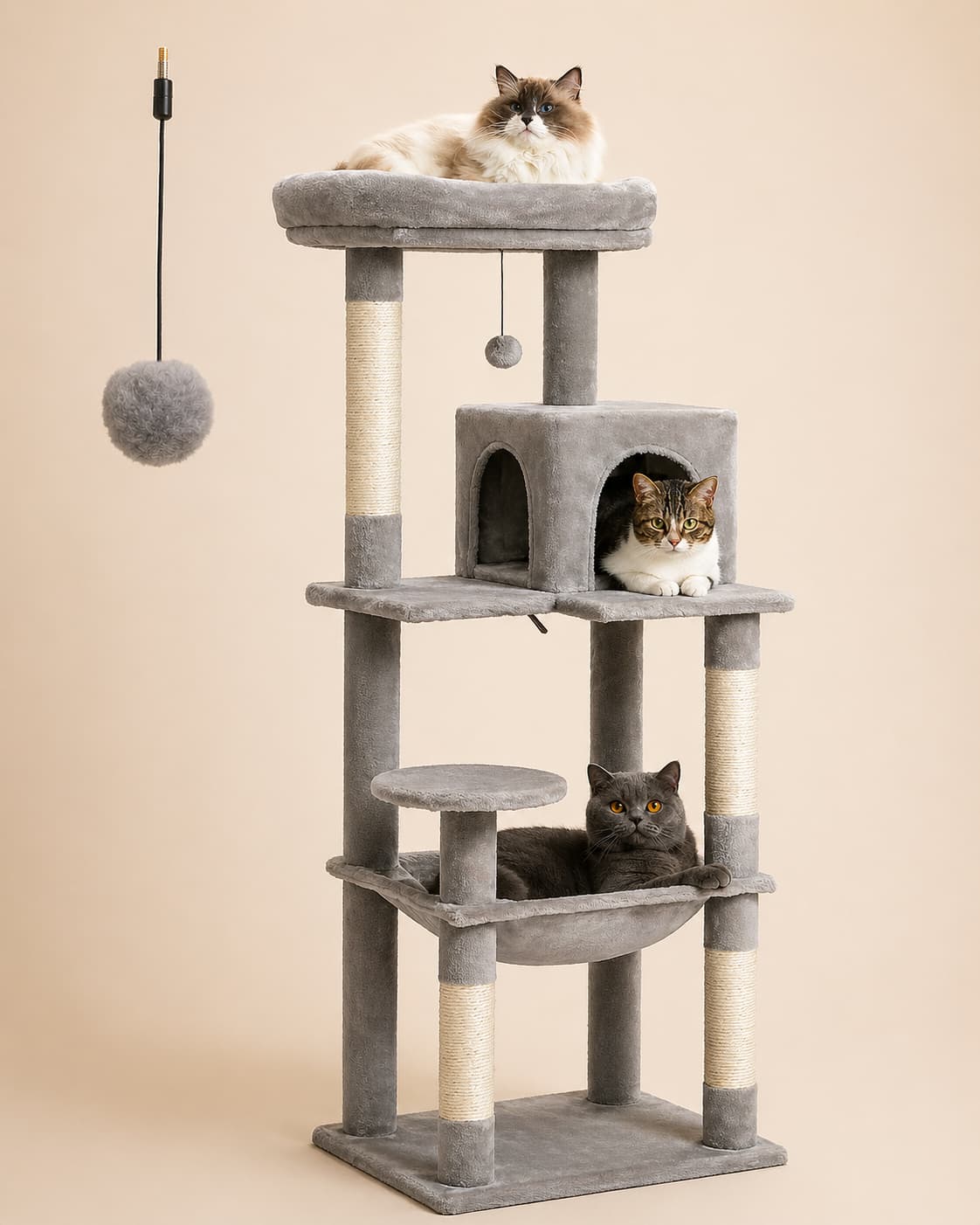 Arbre à chat en bois | PAWZ Road 143 cm