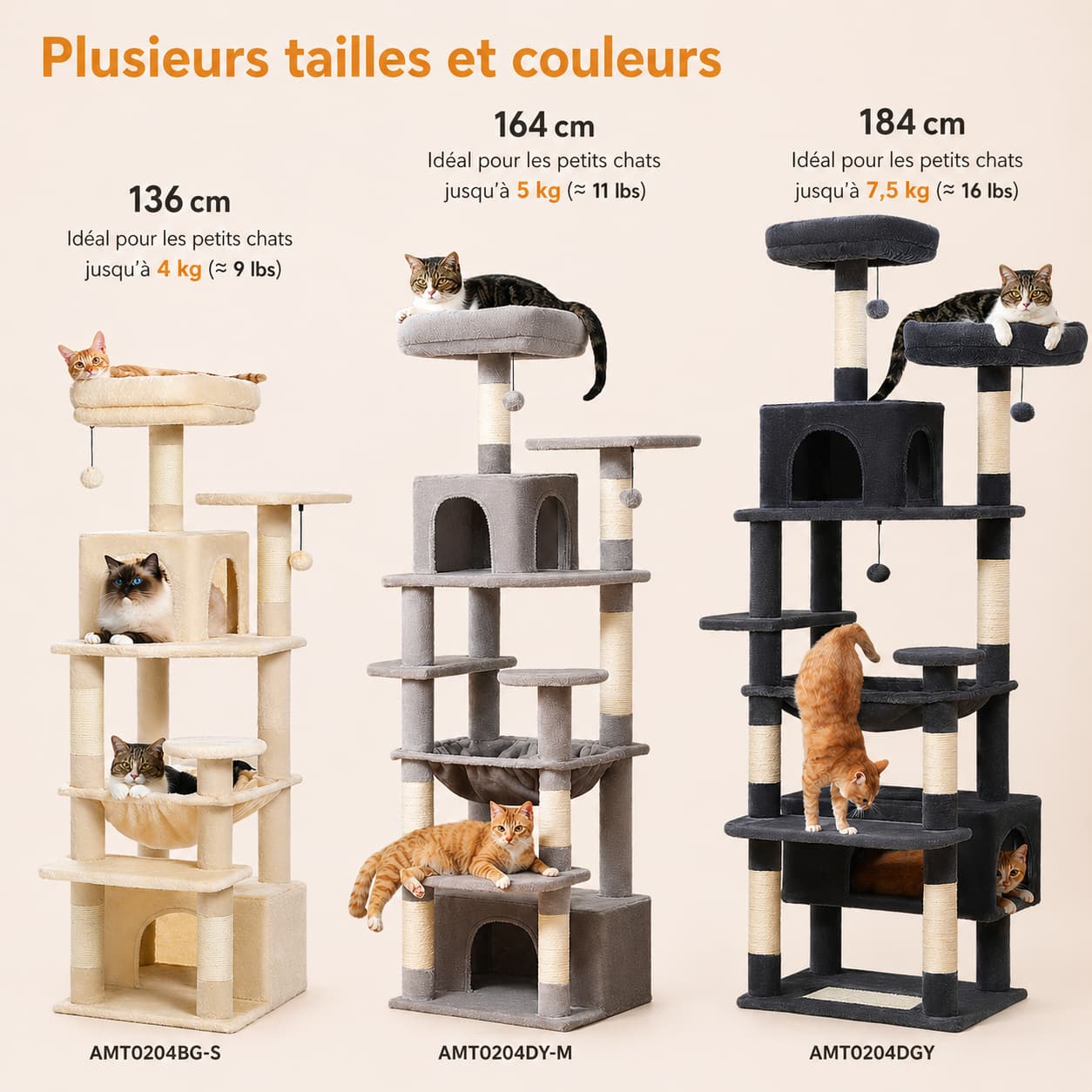 Arbre à chat XXL | PAWZ Road 136CM/164CM/184CM